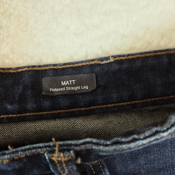 Mavi Matt Jeans Men's Size 46 Dark Blue Relaxed Straight Leg Denim Pockets - Picture 3 of 6